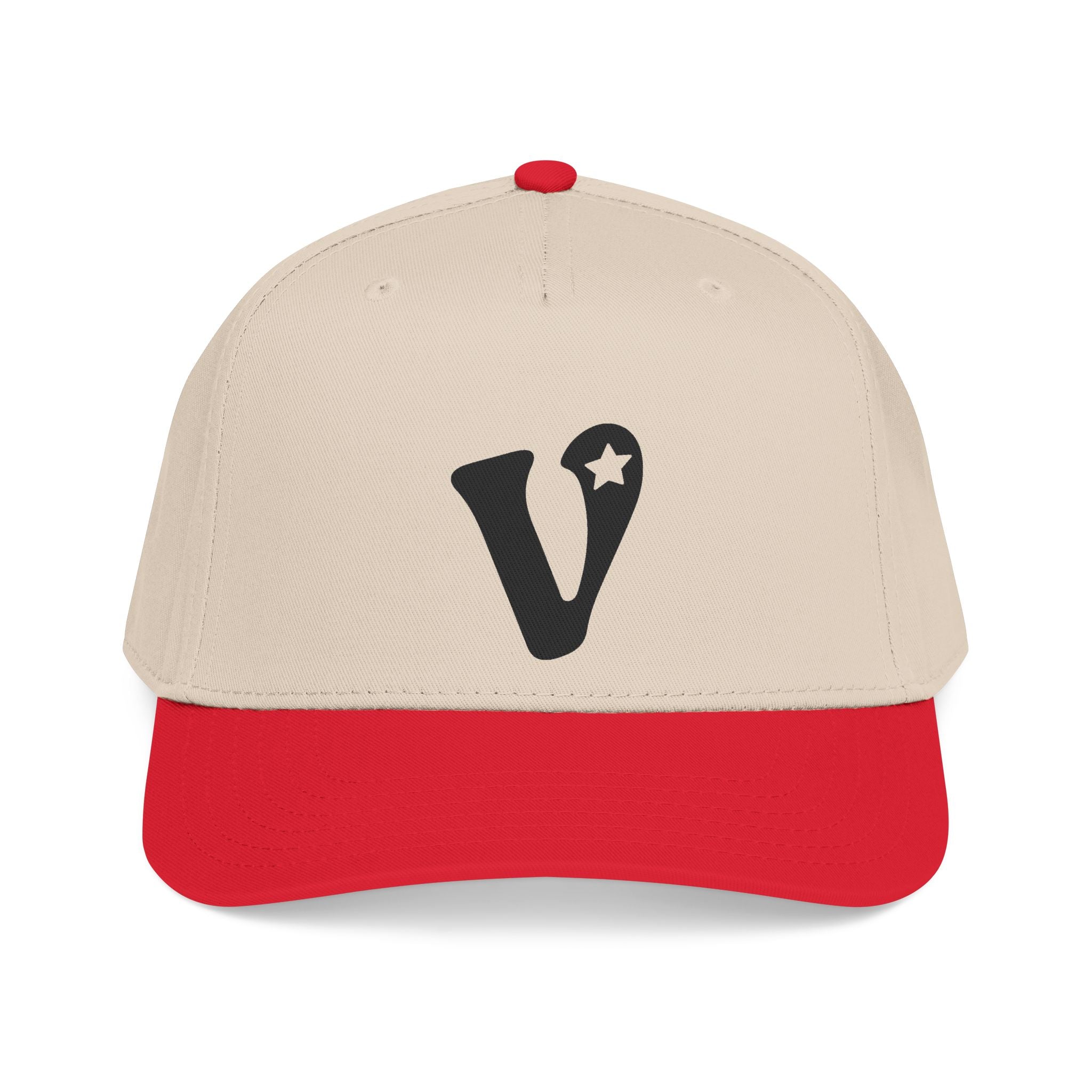 Vintage 'V' Star Baseball Cap — Mid Profile Two-Tone Snapback
