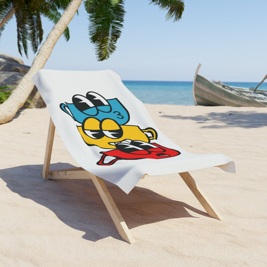 Retro Cartoon Popsicle Beach Towel — Colorful Summer Pool & Beach Towel