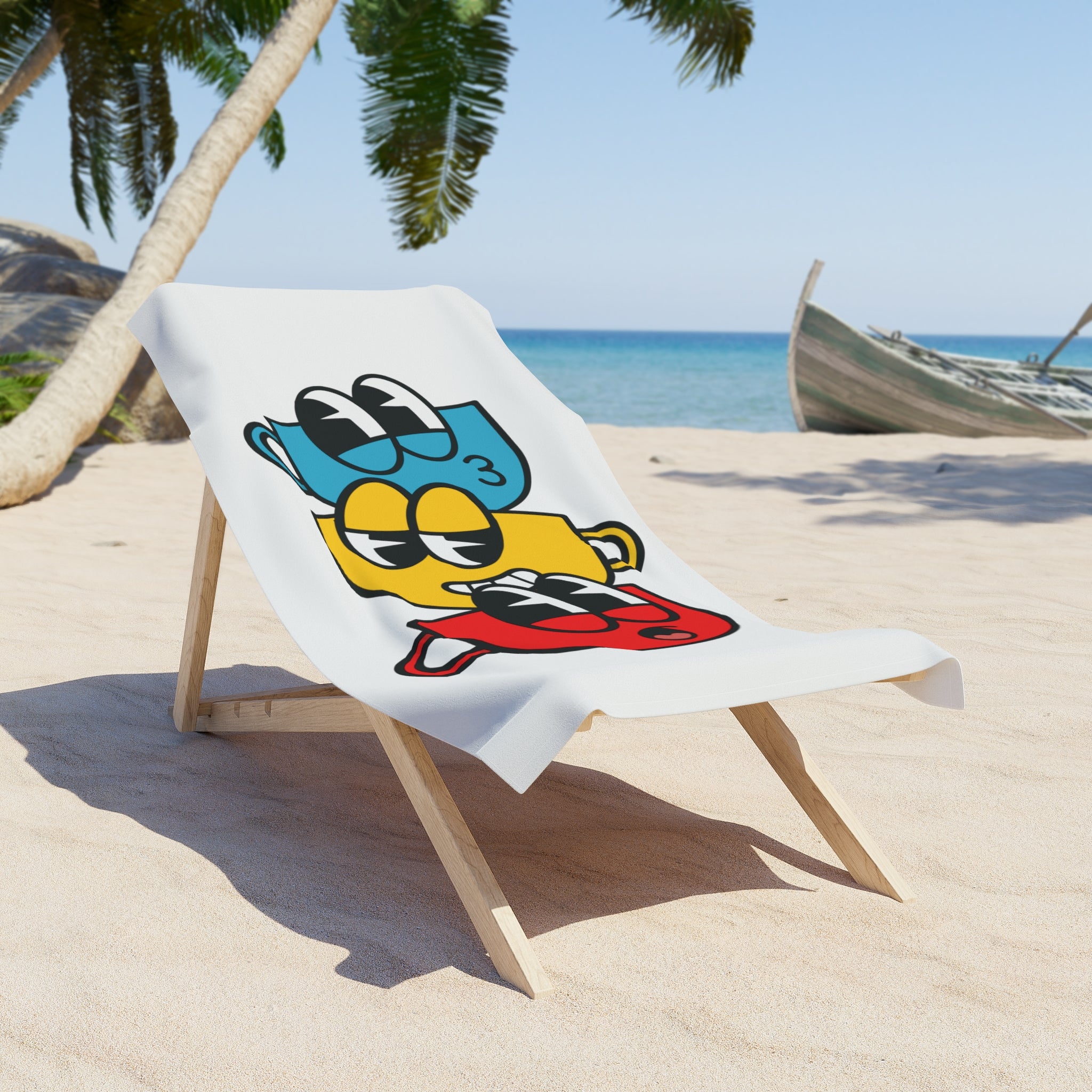Retro Cartoon Popsicle Beach Towel — Colorful Summer Pool & Beach Towel