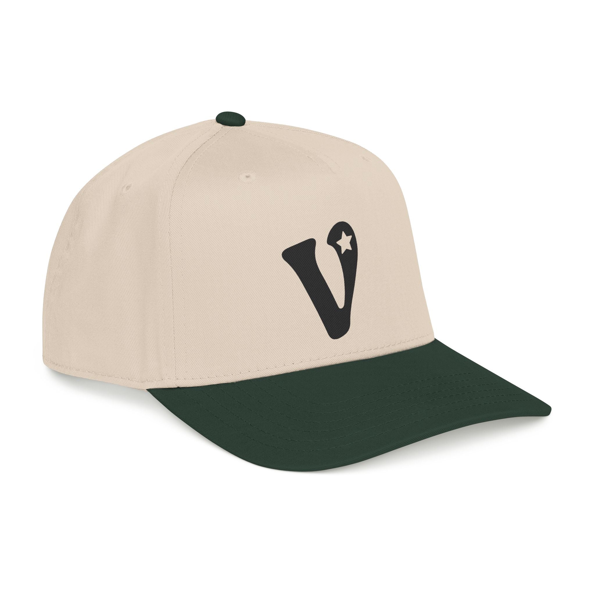 Vintage 'V' Star Baseball Cap — Mid Profile Two-Tone Snapback
