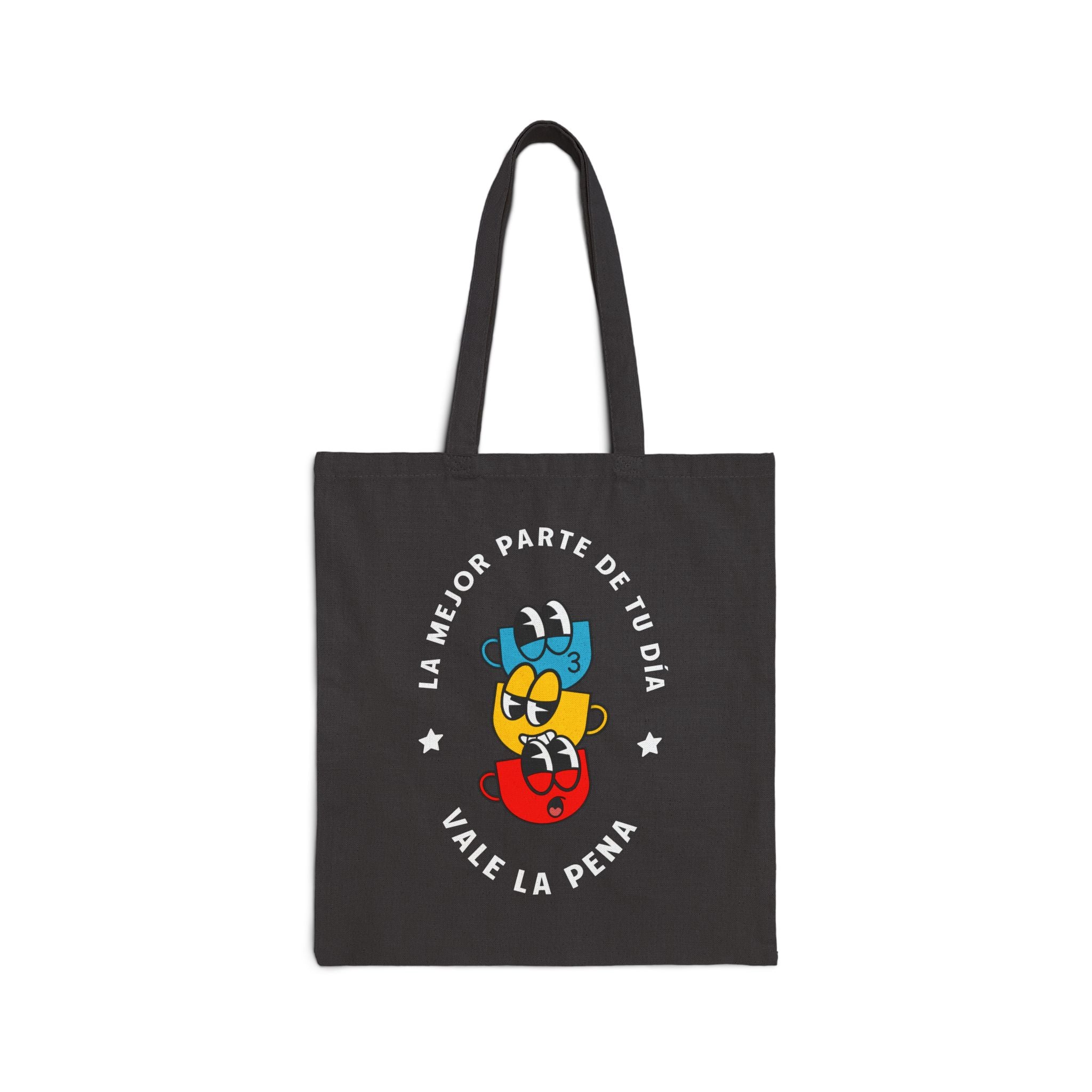 Canvas Tote Bag — La mejor parte de tu día vale la pena (Colorful Cartoon Design)