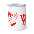 Insulated Coffee Mug 10oz — Retro Red Mascot "Viva La Perk" Travel Tumbler