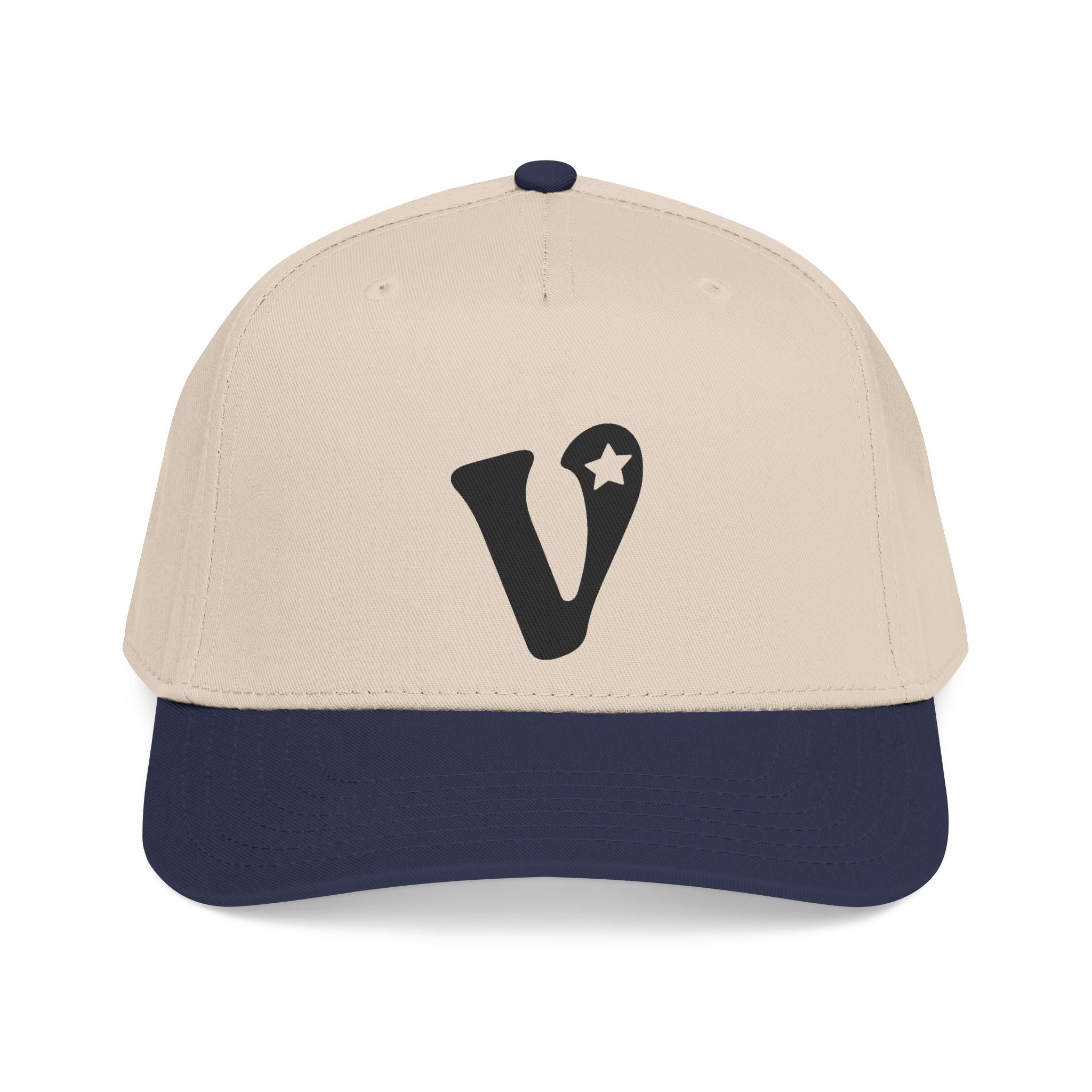 Vintage 'V' Star Baseball Cap — Mid Profile Two-Tone Snapback