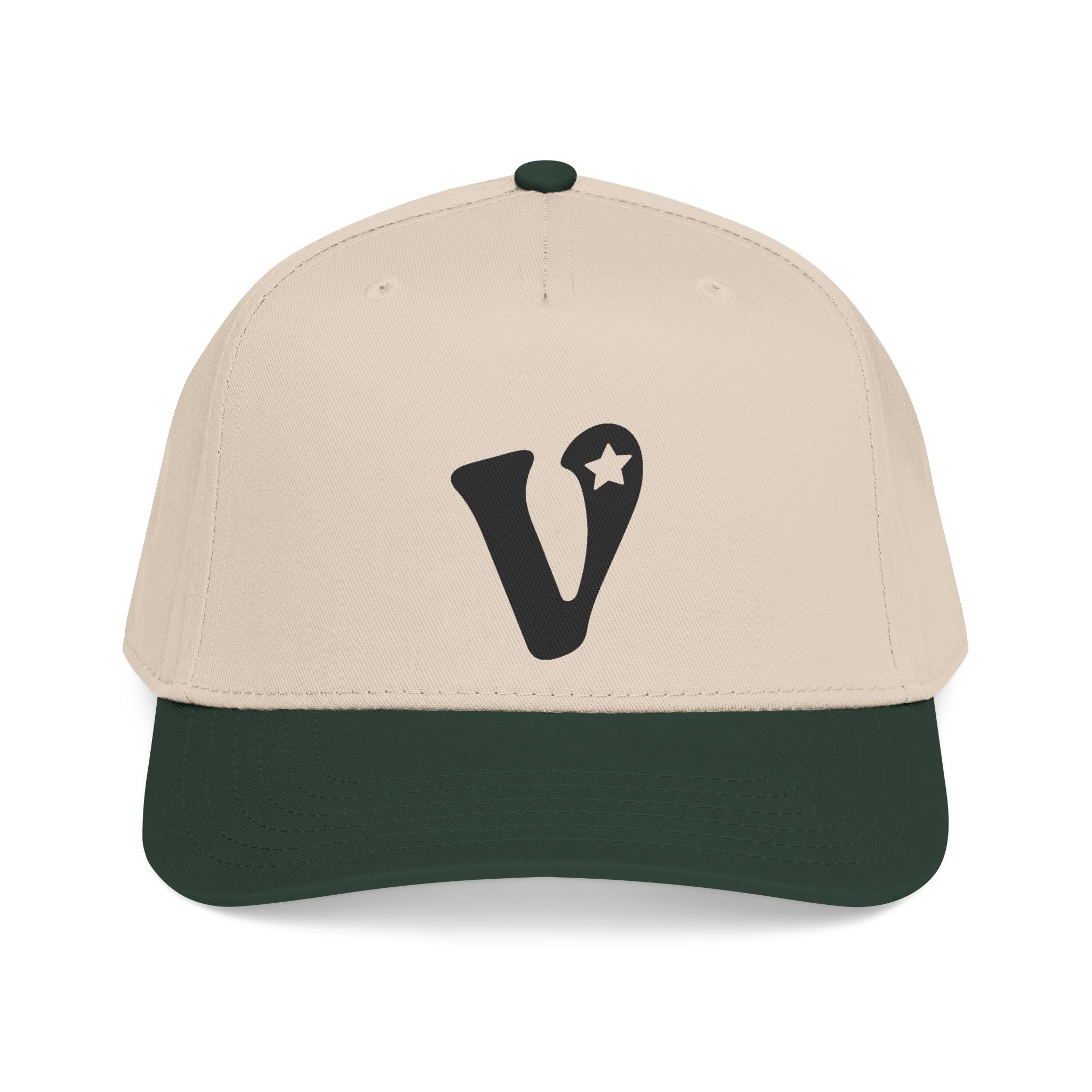 Vintage 'V' Star Baseball Cap — Mid Profile Two-Tone Snapback