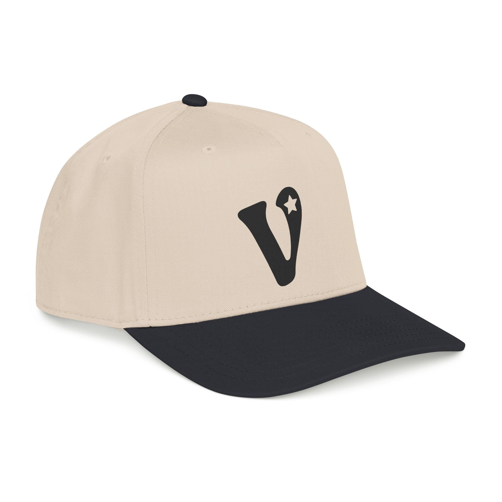 Vintage 'V' Star Baseball Cap — Mid Profile Two-Tone Snapback