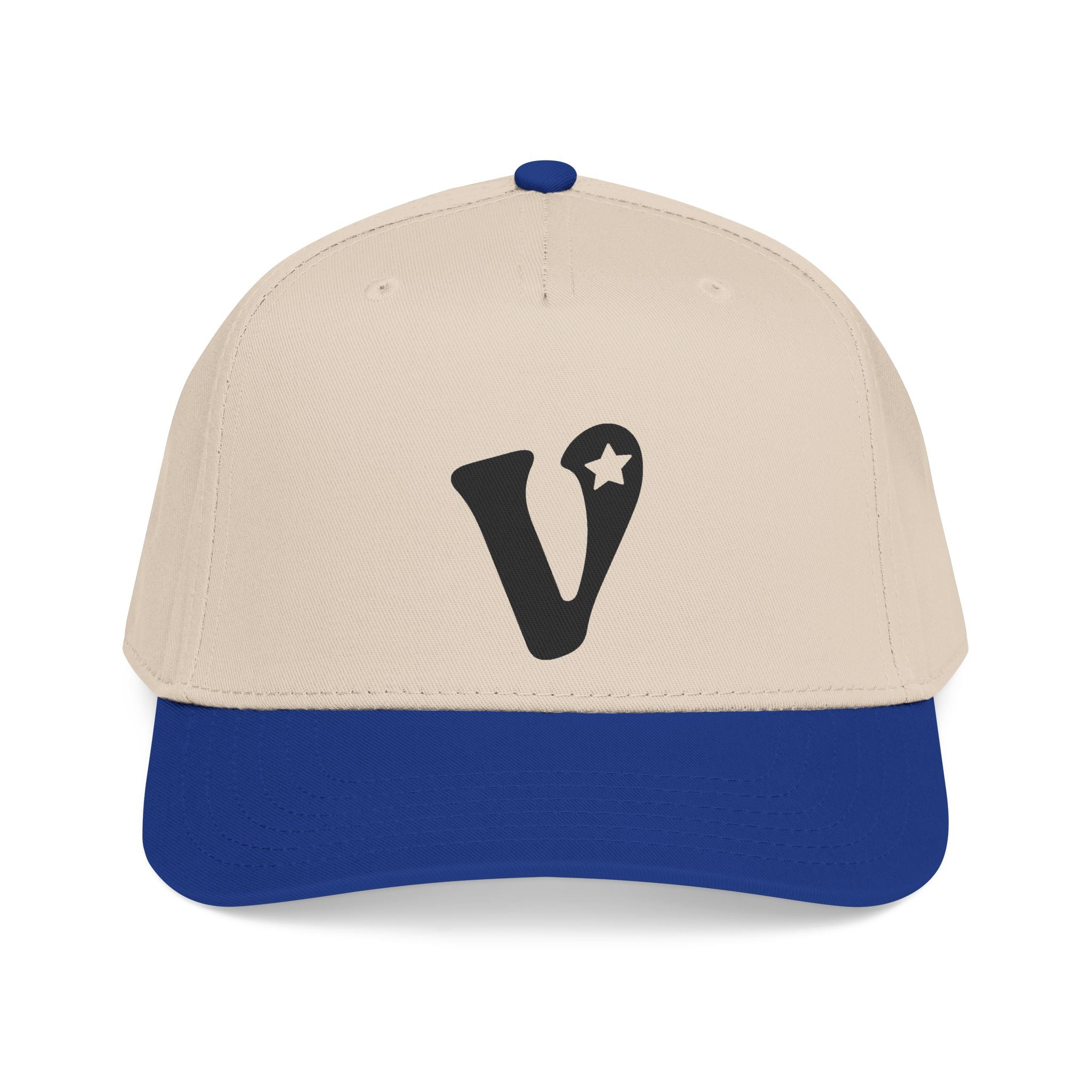 Vintage 'V' Star Baseball Cap — Mid Profile Two-Tone Snapback