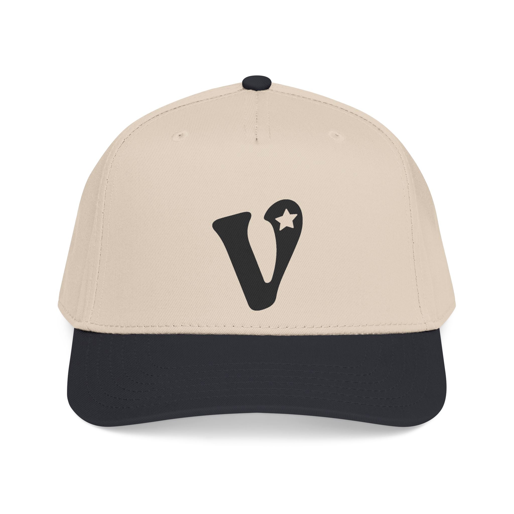 Vintage 'V' Star Baseball Cap — Mid Profile Two-Tone Snapback