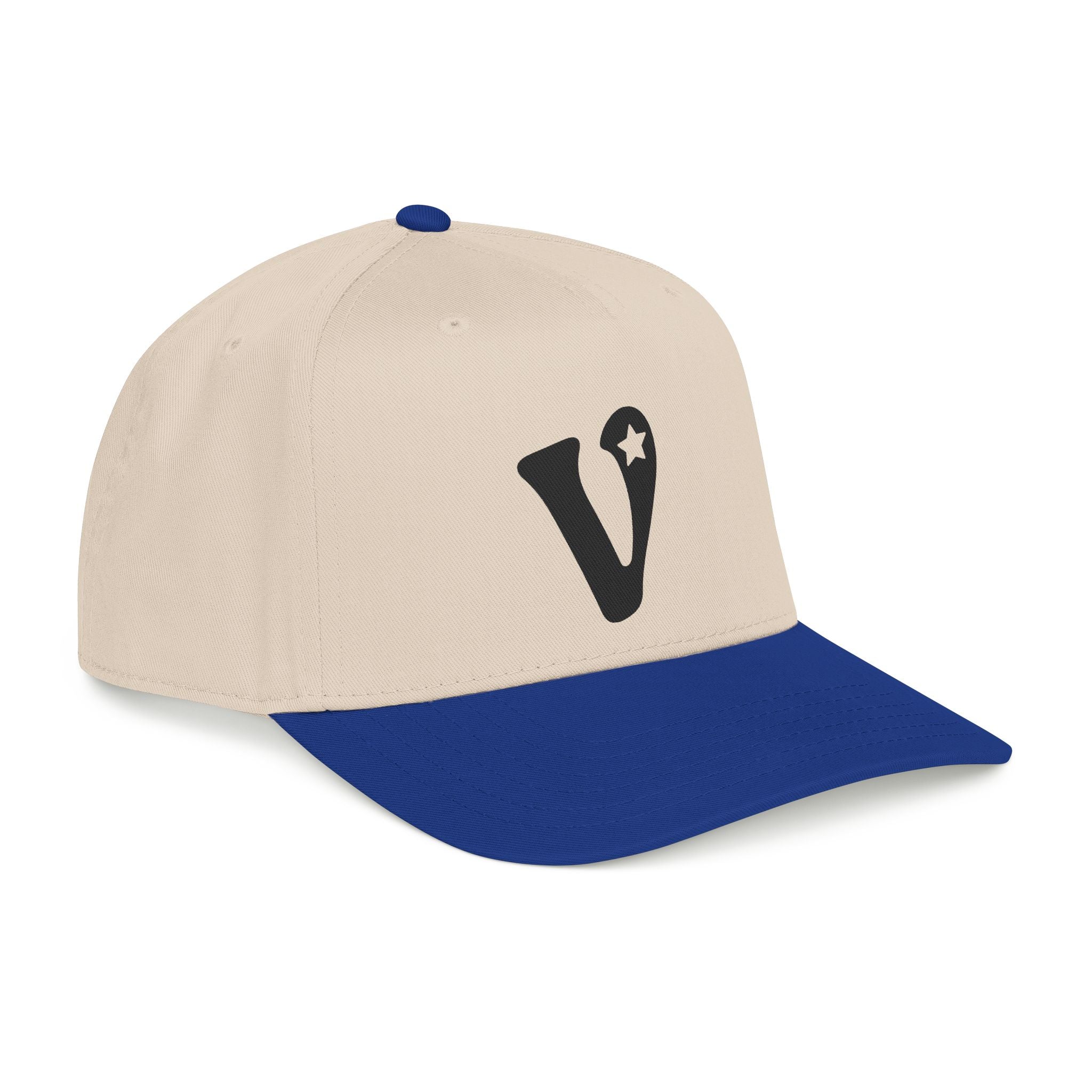 Vintage 'V' Star Baseball Cap — Mid Profile Two-Tone Snapback