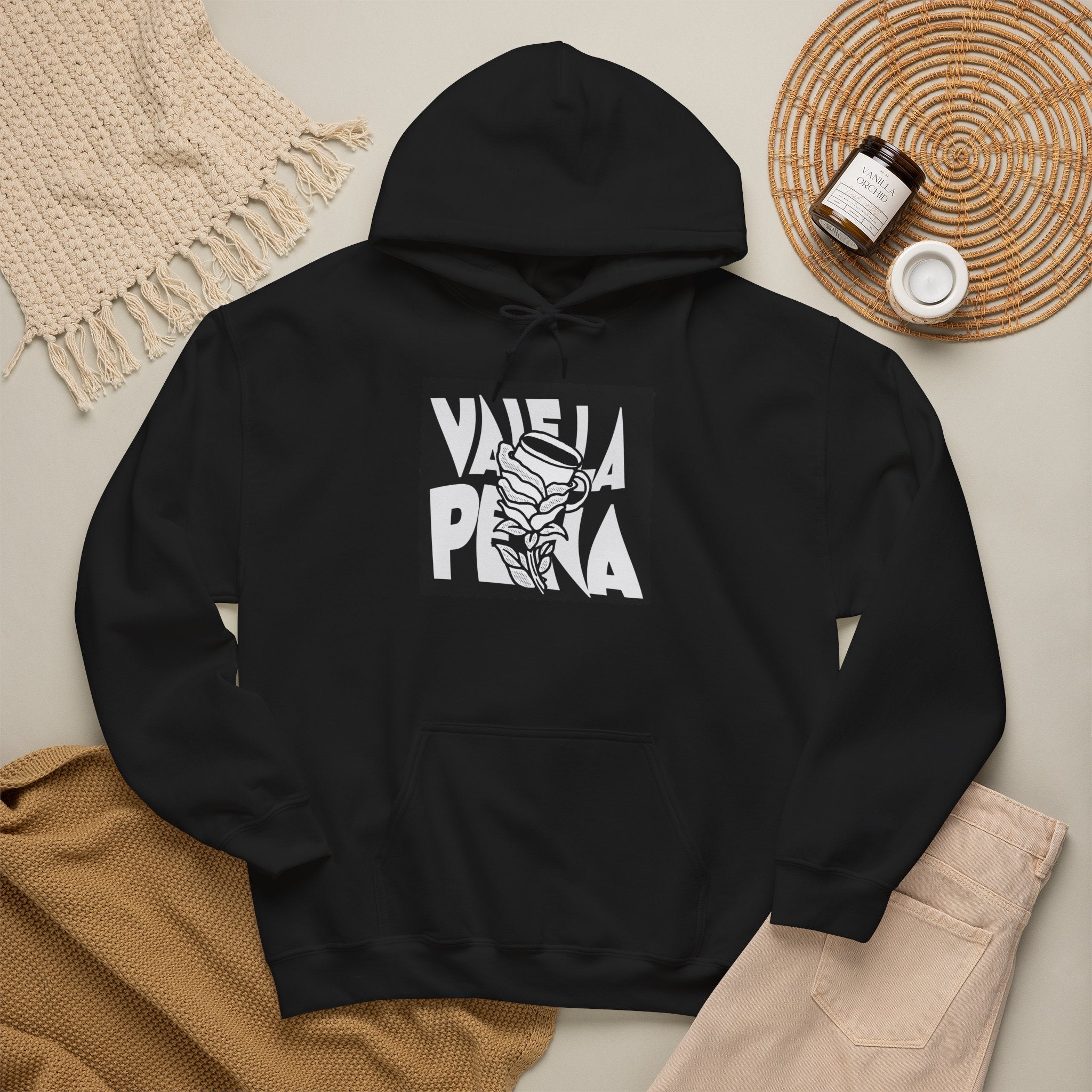 Viva La Pena Hoodie — Retro Hand & Rose Graphic Pullover
